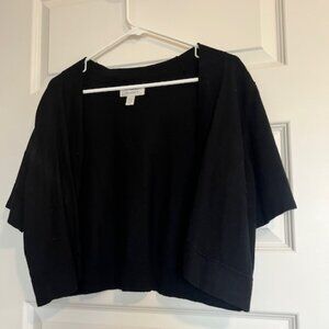 Dress barn Cropped Cardigan Shrug Black size 14-16